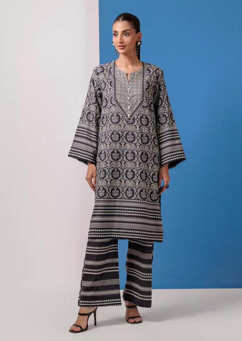 Bonanza Satrangi Black-Cambric – 2 Piece