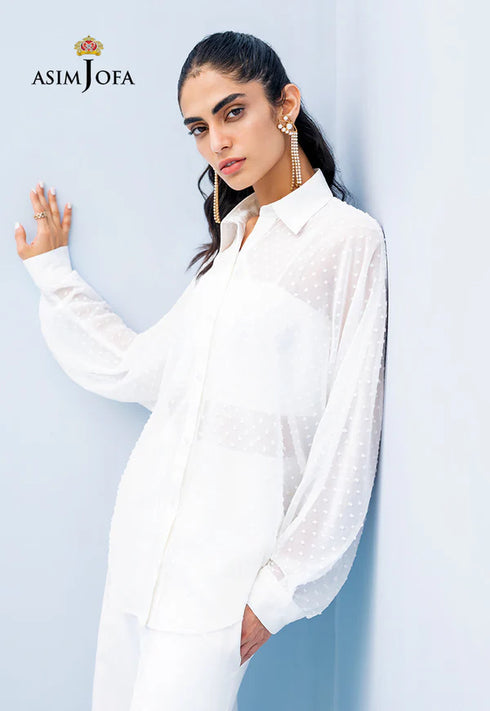 Asim Jofa - White Shirt AJDT-15 (1-PC) STITCHED