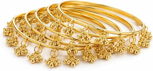 Kashmiri Traditional Bangles Set for Women β¨ Gold/Silver Plated Handcrafted Ghungroo Bangles | Bridal & Festive Ethnic Jewellery | Set of 8