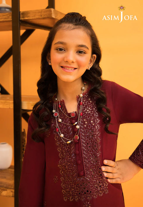 Asim Jofa- AJKC-08 EMBROIDERED CAMBRIC STITCHED 2 PCS