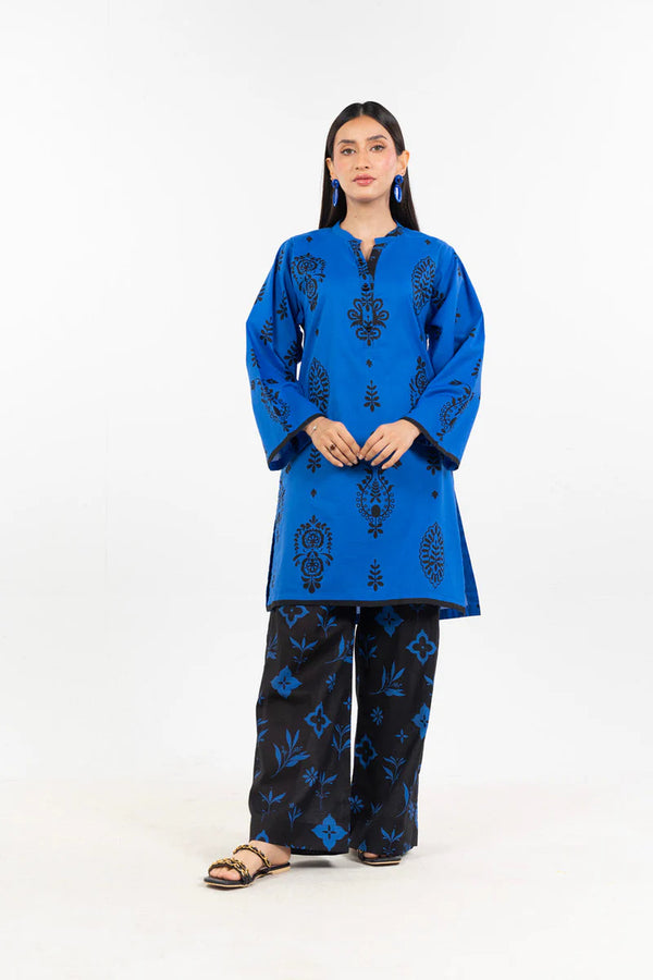 Al Karam ready-to-wear 2 pc outfit for women printed cambric shirt and trouser Dubai UAE