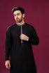 Muraqsh – Formal Black Pattern Collar Neck Embroidered Kurta Shalwar – Men | Ready to Wear