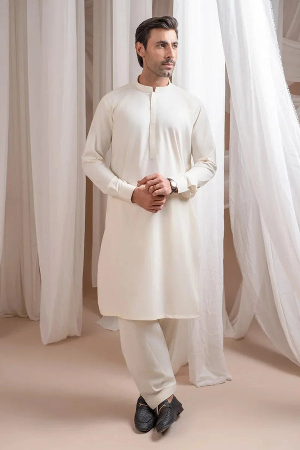 Muraqsh - Bosky White Plain Kurta Shalwar – Men | Ready-to-Wear