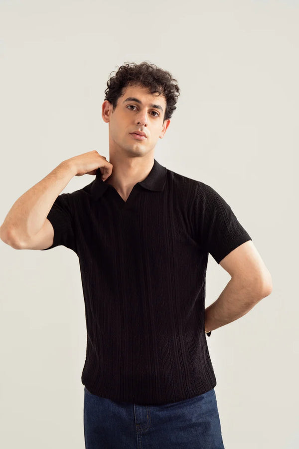 Muraqsh Wave Knitted Polo β Men | Ready-to-Wear