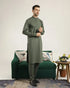 Muraqsh – Army Green Soft Cotton Kurta Trouser – Men | Ready to Wear