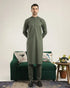 Muraqsh – Army Green Soft Cotton Kurta Trouser – Men | Ready to Wear