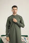 Muraqsh – Army Green Soft Cotton Kurta Trouser – Men | Ready to Wear
