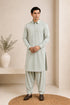 Muraqsh – Ash Mint French Collar Kameez Shalwar – Men | Ready to Wear