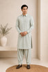 Muraqsh – Ash Mint French Collar Kameez Shalwar – Men | Ready to Wear