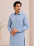 Muraqsh – Powder Blue French Collar Kameez Shalwar – Men | Ready to Wear