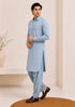 Muraqsh – Powder Blue French Collar Kameez Shalwar – Men | Ready to Wear