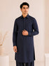 Muraqsh – Navy Blue French Collar Kameez Shalwar – Men | Ready to Wear