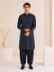 Muraqsh – Navy Blue French Collar Kameez Shalwar – Men | Ready to Wear