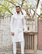 Muraqsh – Off White Cotton Kurta Trouser – Men | Ready to Wear