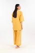 AlKaram Ready-to-Wear Women’s 2-Pc Yellow Stitched Outfit – Dobby Shirt & Culotte