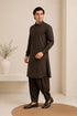 Muraqsh – Dark Brown French Collar Kameez Shalwar – Men | Ready to Wear