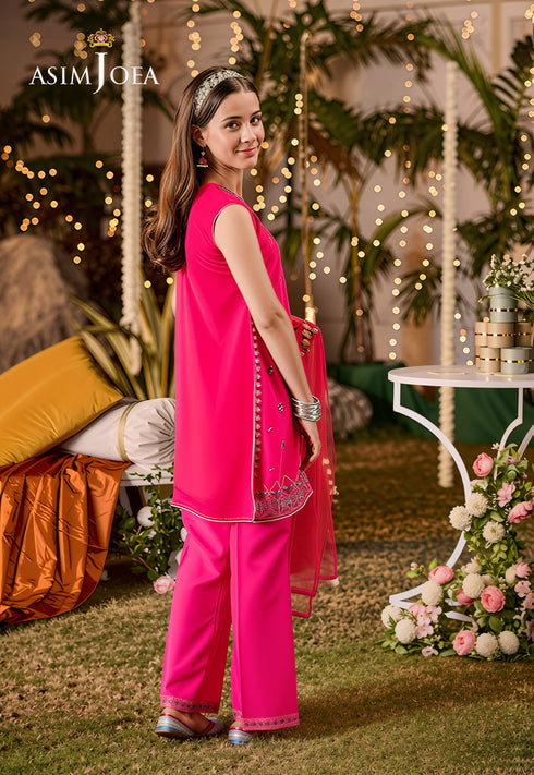 Asim Jofa EMBROIDERED POLY CHIFFON 3 PCS - AJLK-04 STITCHED