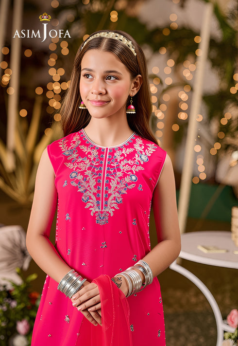 Asim Jofa EMBROIDERED POLY CHIFFON 3 PCS - AJLK-04 STITCHED