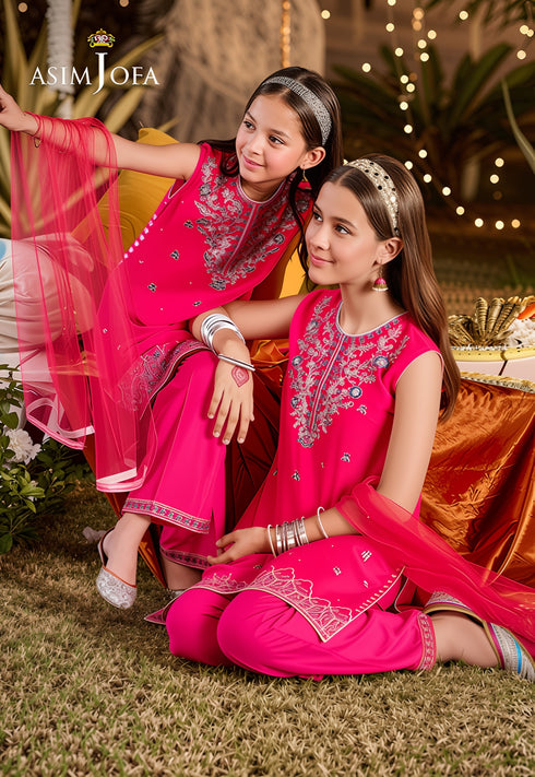 Asim Jofa EMBROIDERED POLY CHIFFON 3 PCS - AJLK-04 STITCHED