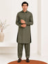 Muraqsh – Olive Green French Collar Kameez Shalwar – Men | Ready to Wear