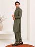 Muraqsh – Olive Green French Collar Kameez Shalwar – Men | Ready to Wear