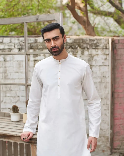 Muraqsh – Off White Cotton Kurta Trouser – Men | Ready to Wear